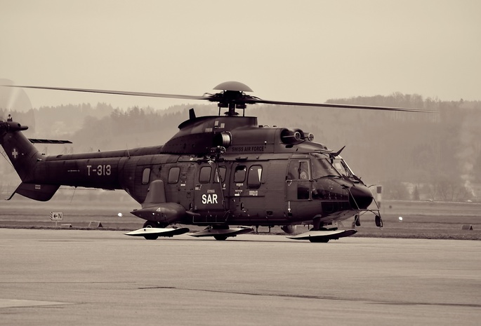 вертолет, as 332, Авиация, aviation, сепия, super puma