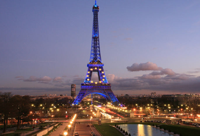 paris, париж, город, france, франция, огни, Эйфелева башня