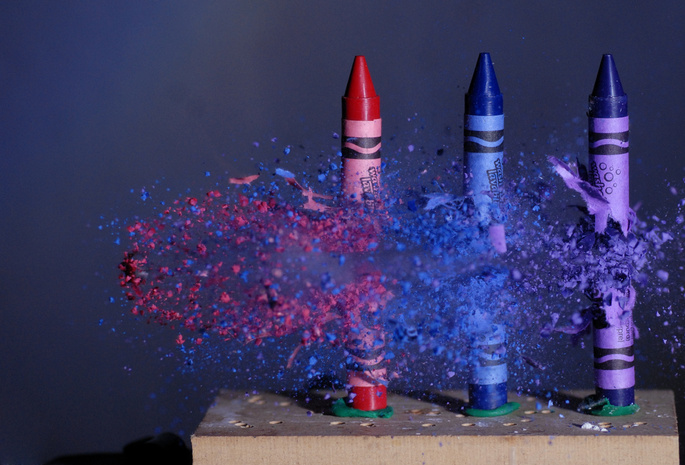 карандаши, пуля, мелки, осколки, Цветные, полёт