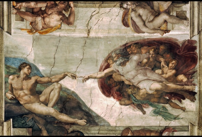 michelangelo, Creation of adam, сотворение адама, микеланджело