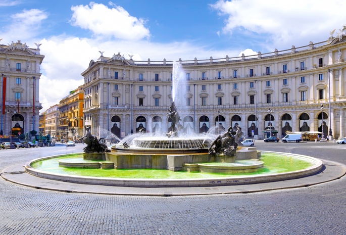 фонтан наяд, rome, italy, площадь республики, рим, Италия