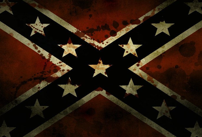 юг, Confederate, флаг, кровь, звёзды