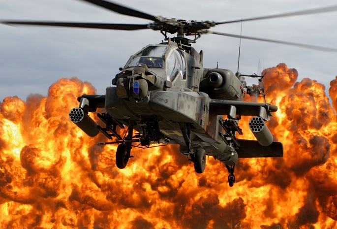 apache, Ah-64d, огонь, вертолет, кабина, взрыв, напалм, лопасти