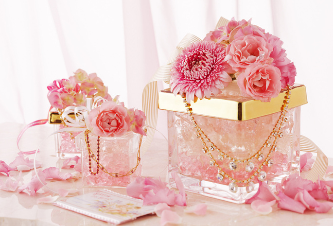 ленты, розовый, украшения, Цветы