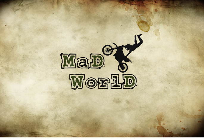 мопед, Надпись, мотоцикл, буквы, сумасшедший мир, mad world