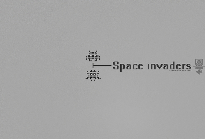 минимализм, ретро, космический захватчик, 8-bit, Space invaders