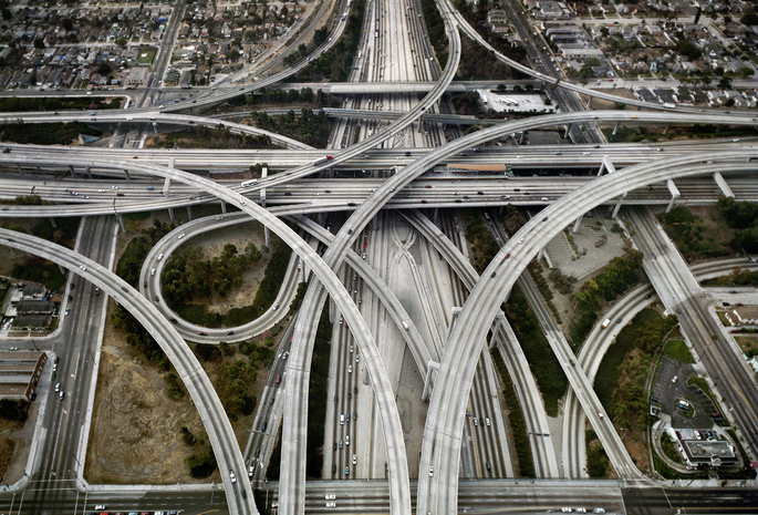 мост, дорога, Los angeles, bridge, город, лос-анджелес, машины