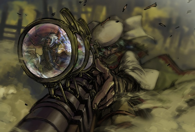 прицел, арт, отражение, снайпер, Steampunk sniper, винтовка