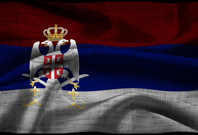 Serbian, герб, flag, ткань