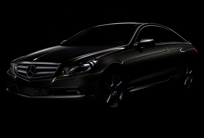 Mercedes-benz, черный, купе, e-class