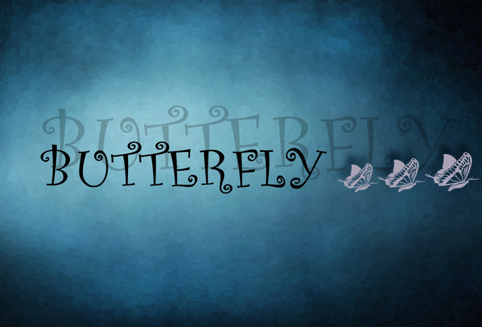 текст, Buttefly, три, бабочка