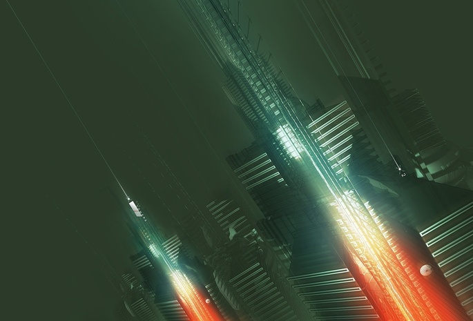 city, future, 3d, abstract, Amplifier404