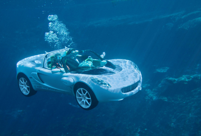 водолаз, Под водой, машина