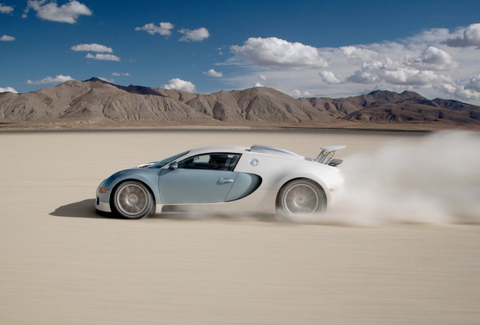 пустыня, Bugatti, veyron