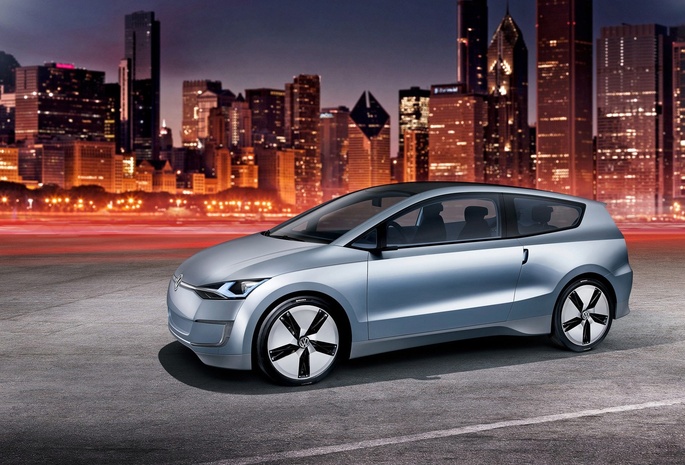 Volkswagen, ночной город, up! lite, концепт