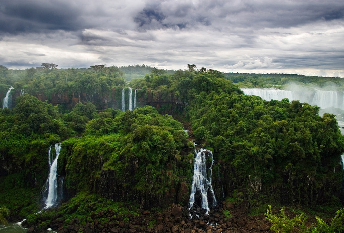 игуасу, реки, водопады, джунгли, лес, Природа