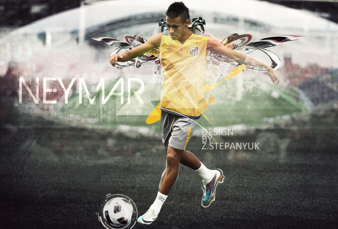 football, neymar, неймер, 2011, photoshop, Футбол