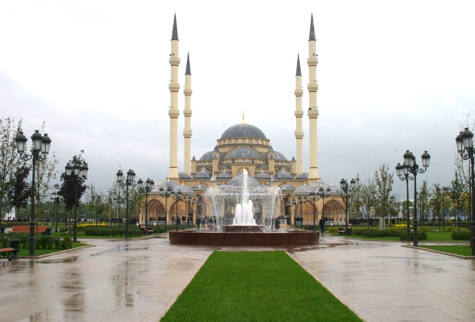 город, мечеть, сердце чечни, чр, грозный, Чечня, фонтан