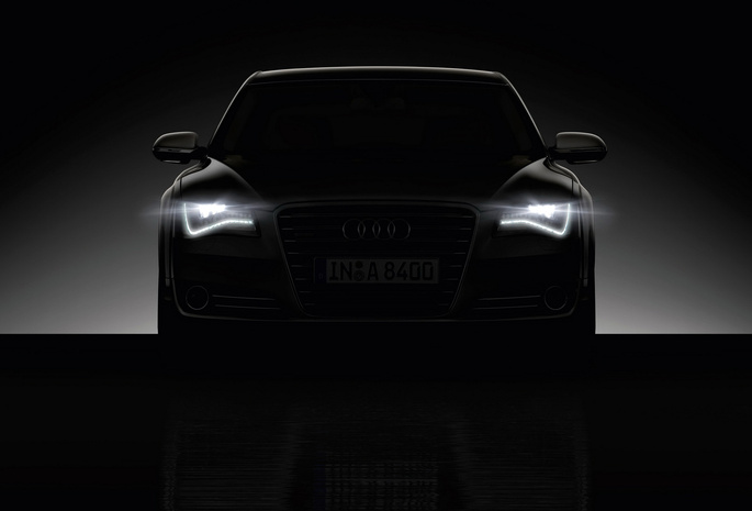 Audi, a8, фары, темнота