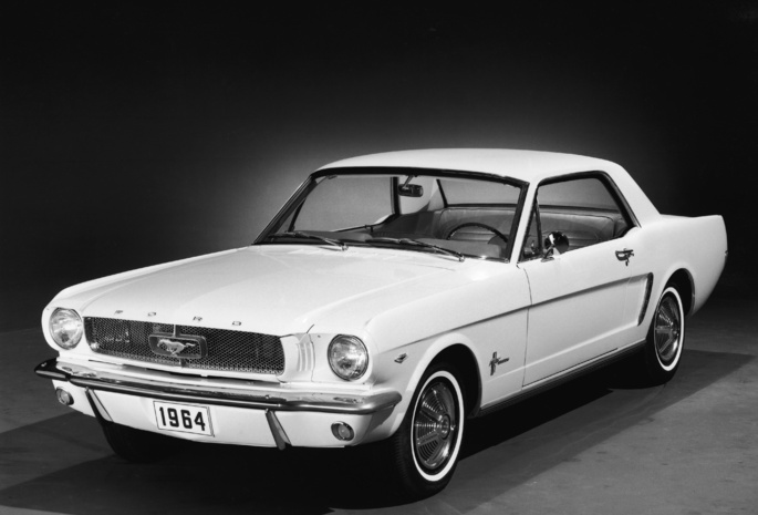 форд, белая, 1964, Ford mustang, машина