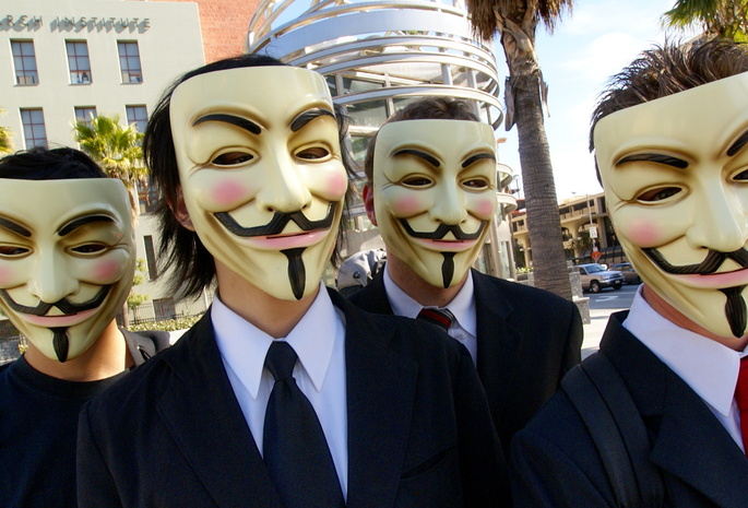 маски, хакеры, улыбки, группировка, Anonymous