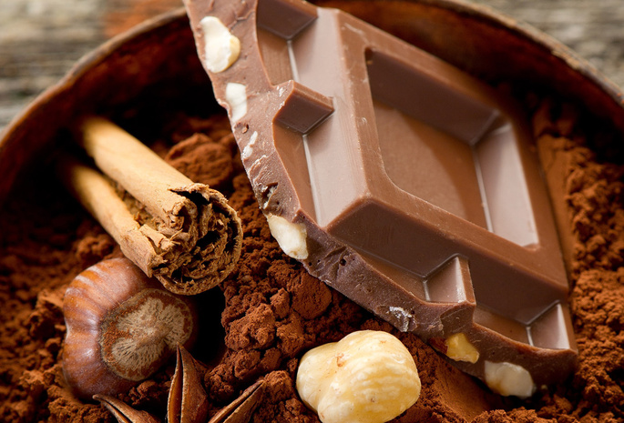 chocolate, Шоколад, cocoa, десерт, еда, сладкое, орехи, какао