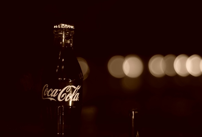 Coca-cola, стекло, сепия, бутылка