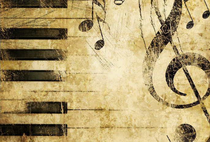 Скрипичный ключ, музыка, текстуры, пианино