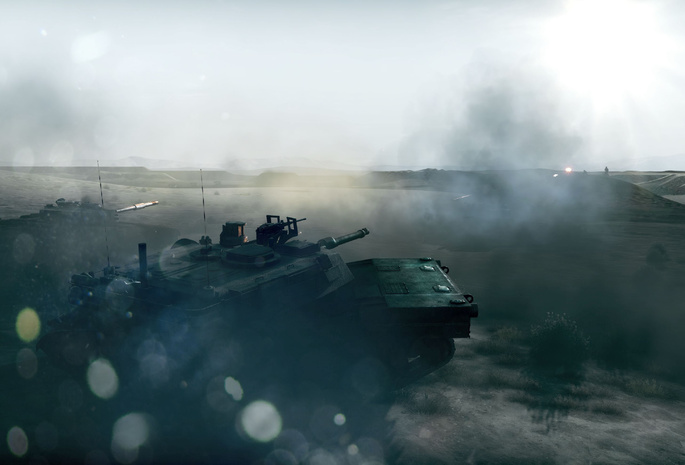 танки, блики, сражение, война, дым, Battlefield 3