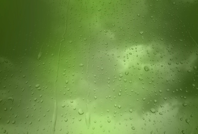 Зеленый фон, капельки, дождь