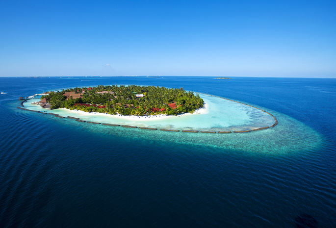 отдых, Мальдивы, синяя вода, море, райский остров