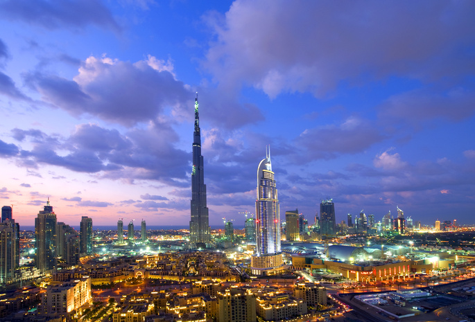 Dubai, город, night, burj khalifa, ночь