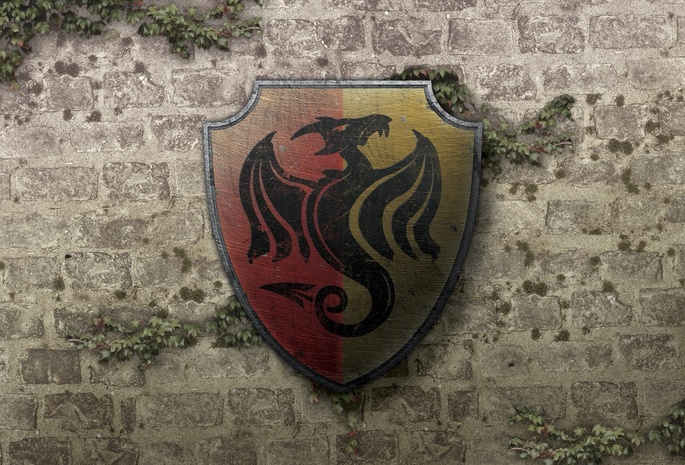 Герб, дракон, стена
