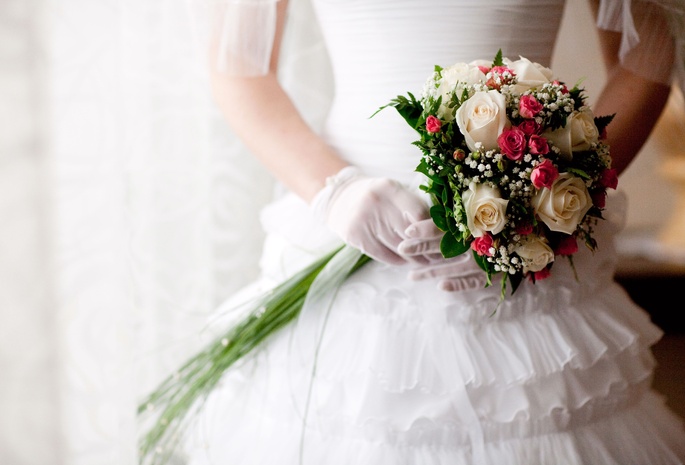 Wedding, букет, roses, свадьба, платье, белое, розы