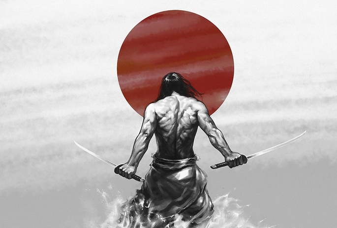 samurai, смелость, буси, japan, katana, мужество, sun, Самурай, воин