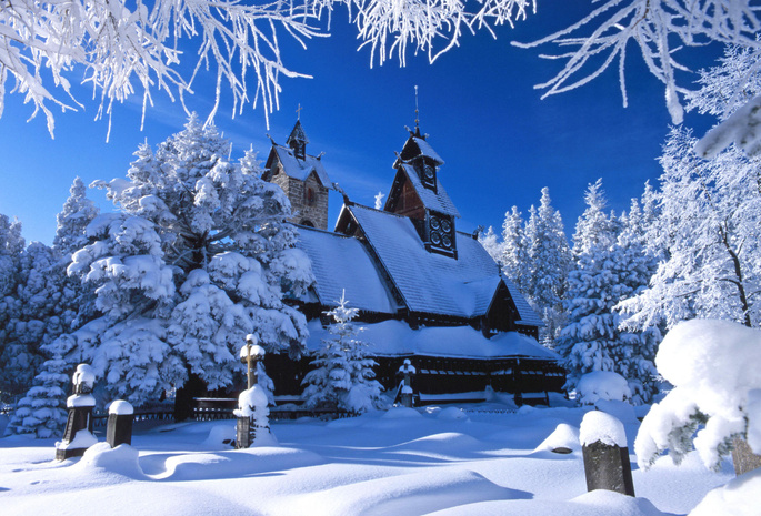дом, снег, зима