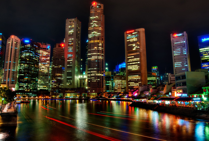 river, festival, night, ночь, сингапур, Singapore
