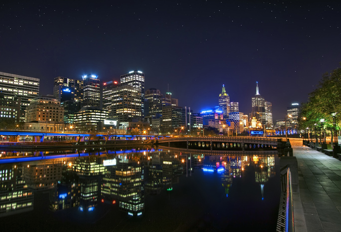 melbourne, night, мельбурн, Australia, ночь, австралия, downtown