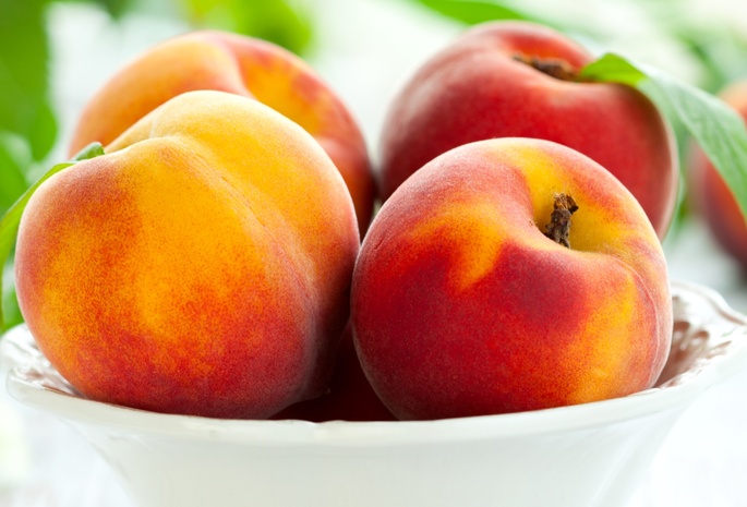 Персики, фрукты, тарелка, peaches