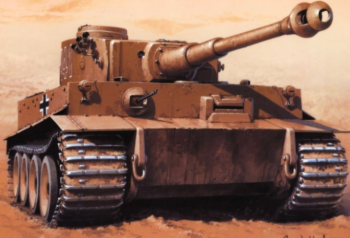 Рисунок, tiger 1, тигр, wrobel, тяжелый танк, sdkfz 181, pzkpfw vi