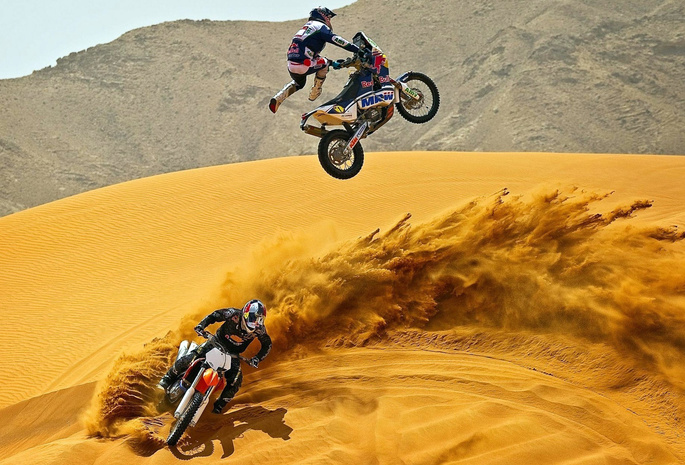 Кроссовые, мотокросс, мотоциклы, пустыня, песок