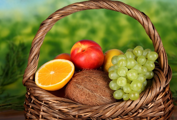нектарин, лимон, персик, фрукты, Апельсин, виноград