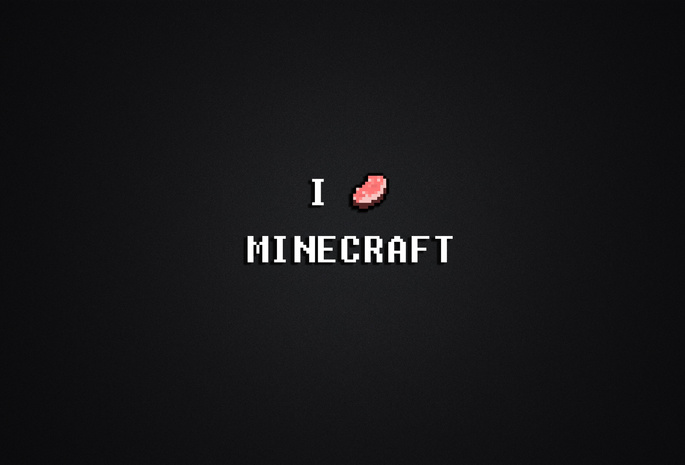 я люблю, пиксели, майнкрафт, Minecraft