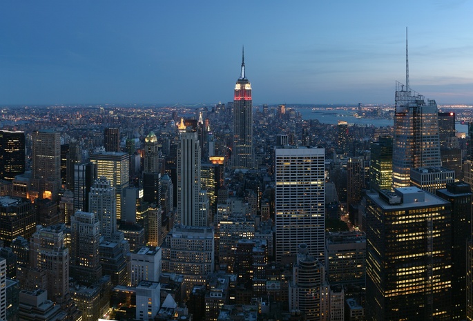 город. панорама, New york, empire state building