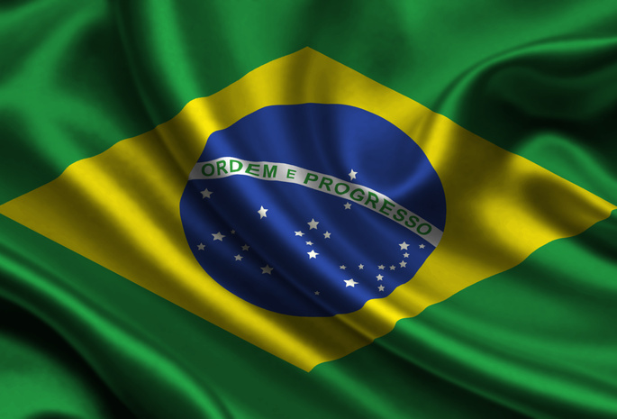 Brazil, Satin, Flag