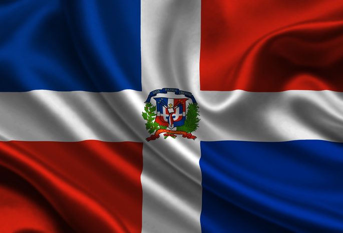 Dominican Republic, Satin, Flag