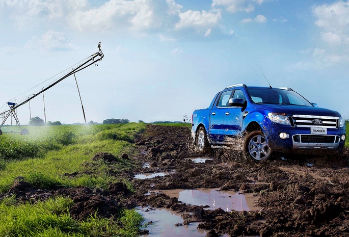 Ford, Ranger, Blue, Mud, 2012