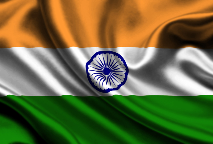 India, Satin, Flag