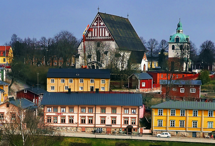 Old, Town, Porvoo, Finland, Colorful, Houses