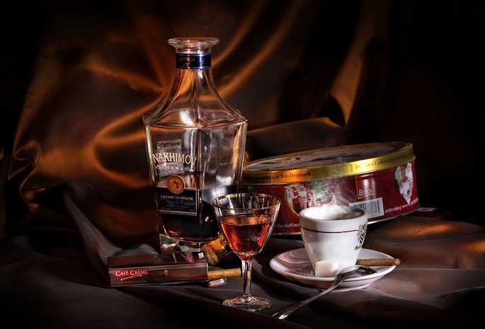 coffee, cognac